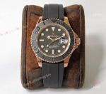 VR Factory Best Replica Rolex Yacht Master 40 Rose Gold Oysterflex Rubber Strap Watch 